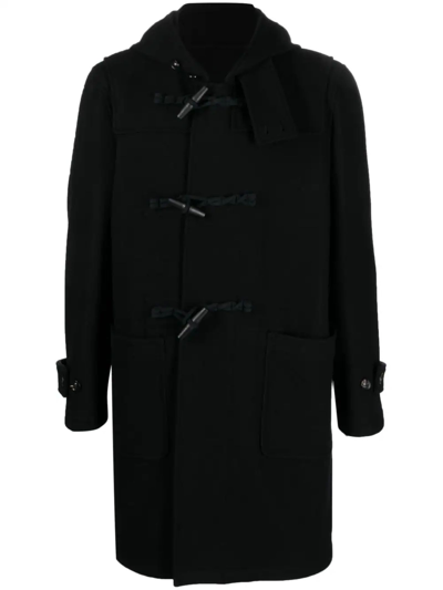 Shop Lardini Black Wool Blend Coat In Nero