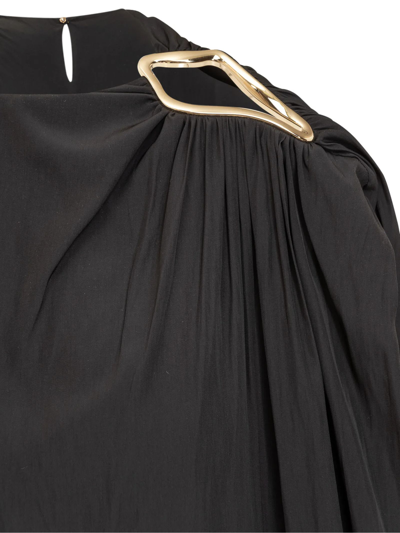 Shop Lanvin Black Midi Dress In Nero