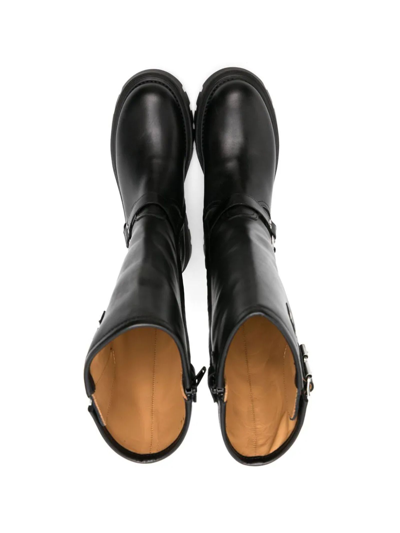Shop Gallucci Black Calf Leather Boots In Nero