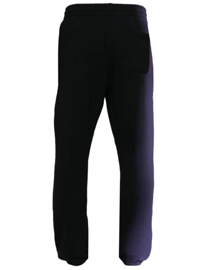 Shop Evisu Purple And Black Cotton Track Pants In Nero