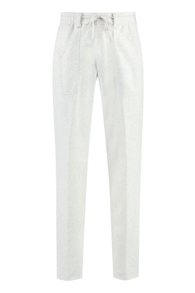 Hugo Boss Drawstring-waist Trousers In Ivory