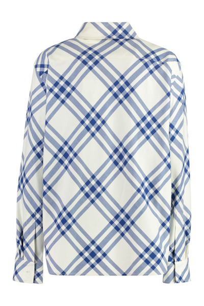 Shop Burberry Checked Flannel Shirt In White