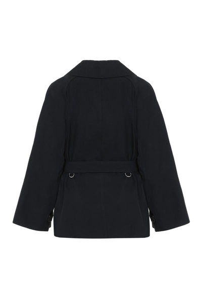 Shop Burberry Gabardine Trench Coat In Black