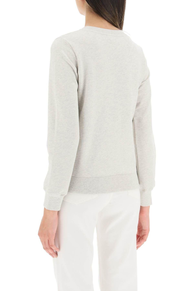 Shop Apc A.p.c. Women Tina Sweatshirt With Embroidered Logo In Cream