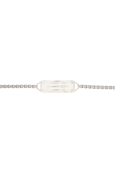Shop Alexander Mcqueen Identity Chain Bracelet Men In Silver
