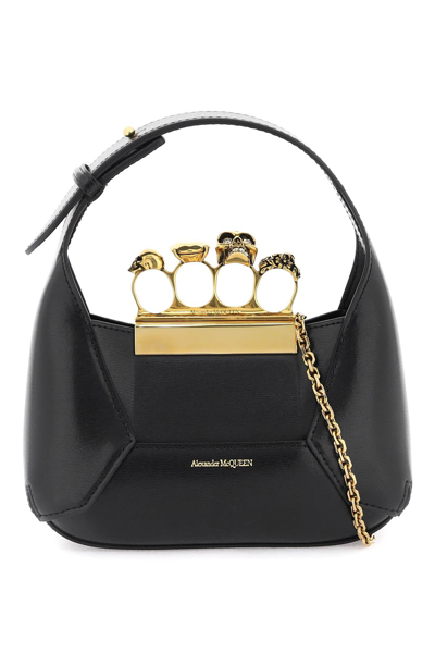 Shop Alexander Mcqueen The Jewelled Hobo Mini Bag Women In Black