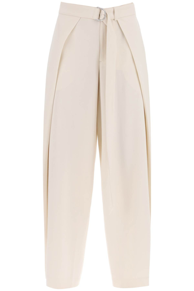 Shop Ami Alexandre Mattiussi Ami Paris Wide Fit Pants With Floating Panels Women In White