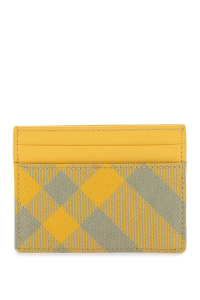 Shop Burberry Check Cardholder Men In Yellow