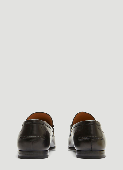 Shop Gucci Men Jordaan Leather Loafers In Black