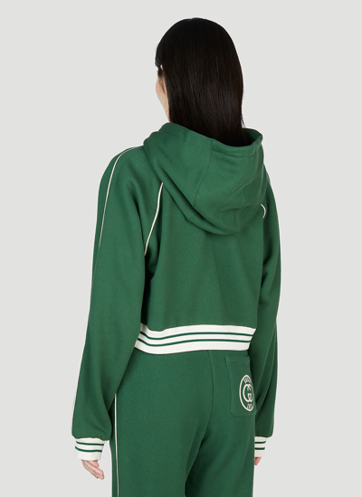 Shop Gucci Women Interlocking G Tracksuit Hooded Sweatshirt In Green