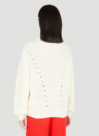 Shop Gucci Women Lace-up Knit Sweater In White