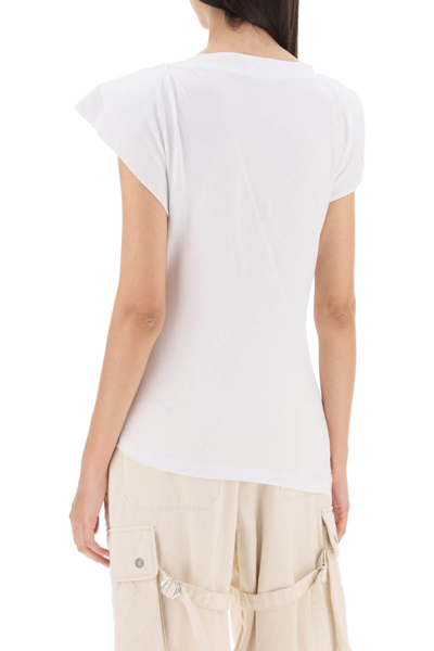 Shop Isabel Marant 'sebani' T-shirt With Structured Shoulders Women In White