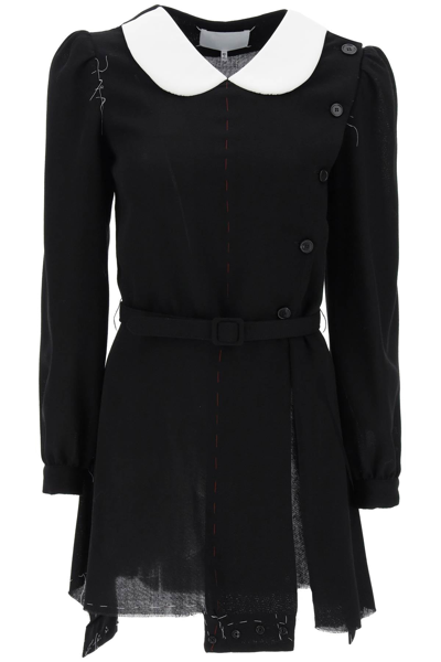 Shop Maison Margiela Convertible Mini Dress In Wool Women In Black
