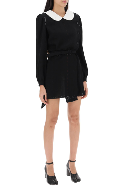 Shop Maison Margiela Convertible Mini Dress In Wool Women In Black