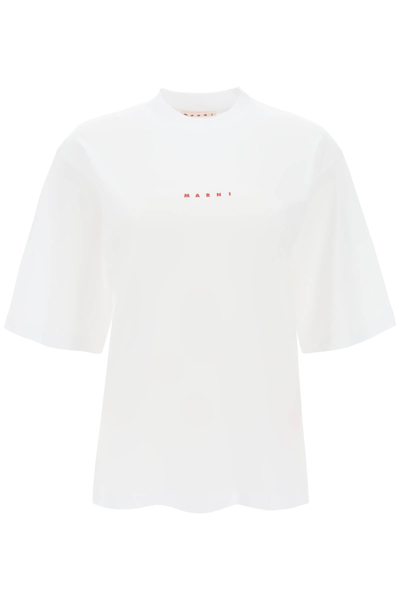 Shop Marni Organic Cotton T-shirt Women In White
