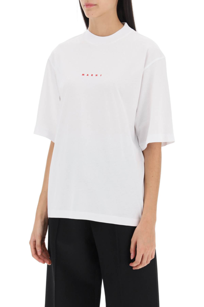 Shop Marni Organic Cotton T-shirt Women In White