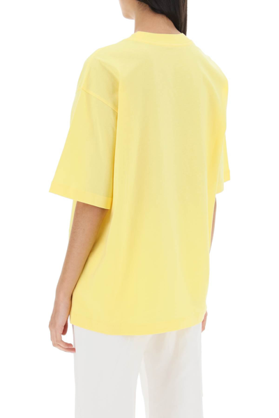 Shop Marni T-shirt With Maxi Logo Print Women In Yellow