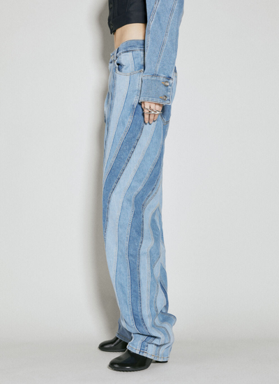 Shop Mugler Women Spiral Baggy Jeans In Blue