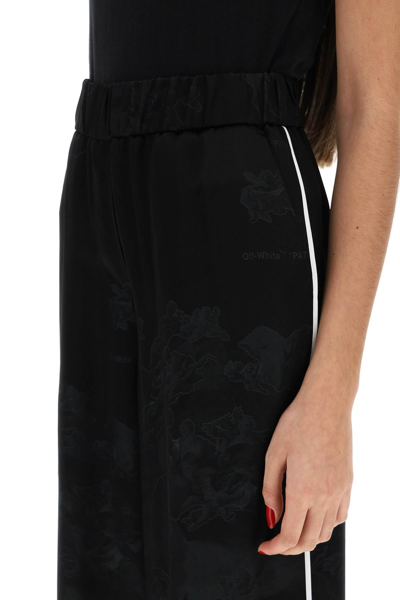 Shop Off-white Jacquard Pijama Pants Women In Black