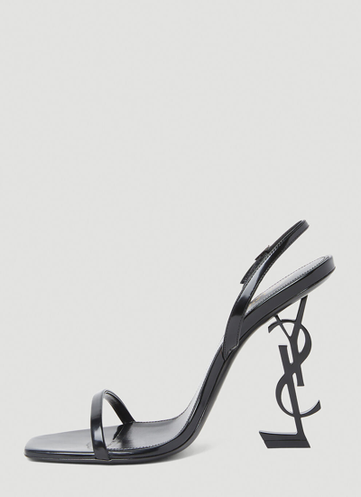 Shop Saint Laurent Women Opyum Slingback High Heel Sandals In Black