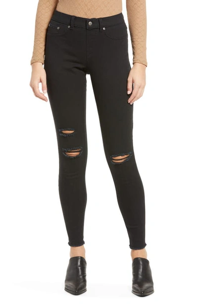 Shop Hue Ripped Denim Leggings In Black