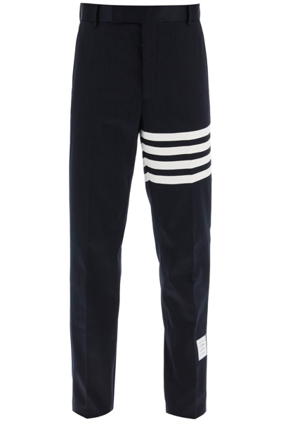 Shop Thom Browne 4-bar Pants In Cotton Twill Men In Blue