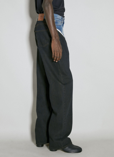 Shop Y/project Men Cut Out Denim Jeans In Black
