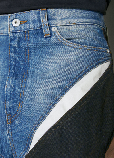 Shop Y/project Men Cut Out Denim Jeans In Black