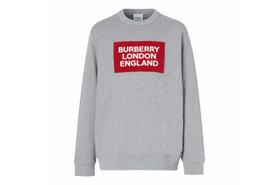 Pre-owned Burberry Logo Patch Cotton Sweatshirt Gery