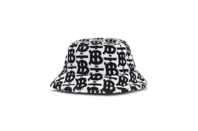 Pre-owned Burberry Tb Towel Bucket Hat Black/white