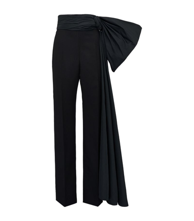 Shop Alexander Mcqueen Bow-detail Tailored Trousers In Black