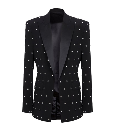 Shop Balmain Star-embellished Blazer In Black