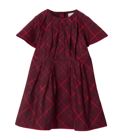 Shop Burberry Kids Cotton Check Dress (6-24 Months) In Multi