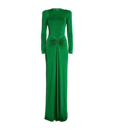 Shop Victoria Beckham Satin Open-back Gown In Green