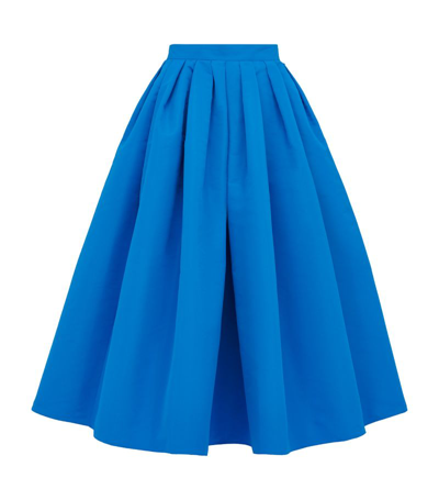 Shop Alexander Mcqueen Pleated Midi Skirt In Blue
