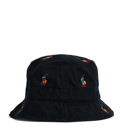 Shop Polo Ralph Lauren Embroidered Polo Pony Bucket Hat In Multi