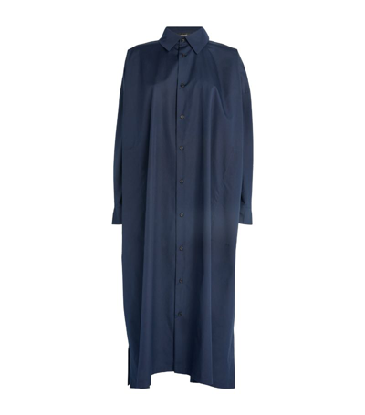 Shop Eskandar A-line Shirt Dress In Blue