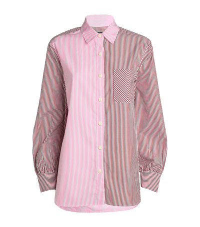 Shop Rag & Bone Cotton Maxine Striped Shirt In Pink