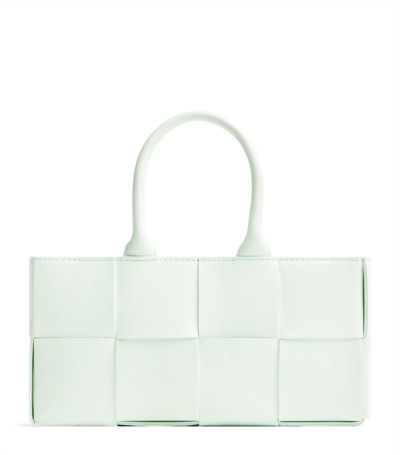 Shop Bottega Veneta Mini Leather Arco Tote Bag In White