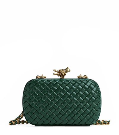Shop Bottega Veneta Leather Knot Minaudiere Clutch Bag In Green