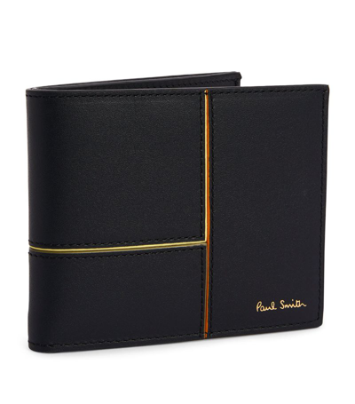 Shop Paul Smith Leather Panelled Bifold Wallet In Black
