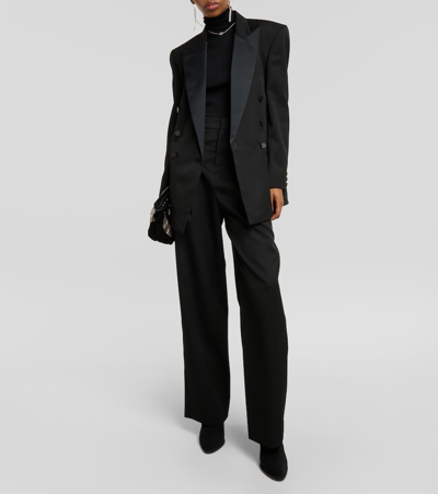 Shop Isabel Marant Peagan Satin-trimmed Wool Tuxedo Jacket In Black