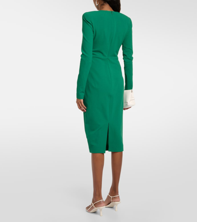 Shop Victoria Beckham Wool-blend Midi Dress In Green