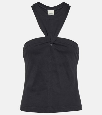 Shop Isabel Marant Zineba Cotton Jersey Top In Black