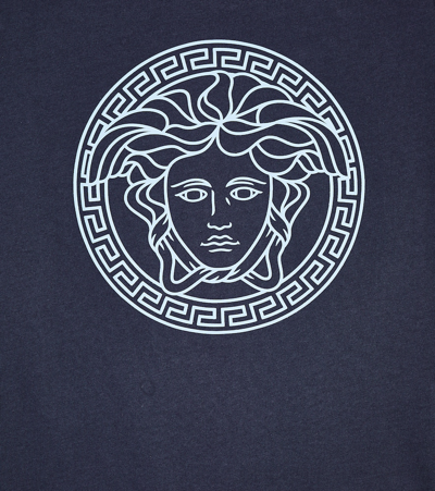 Shop Versace Medusa Cotton Jersey T-shirt In Blue