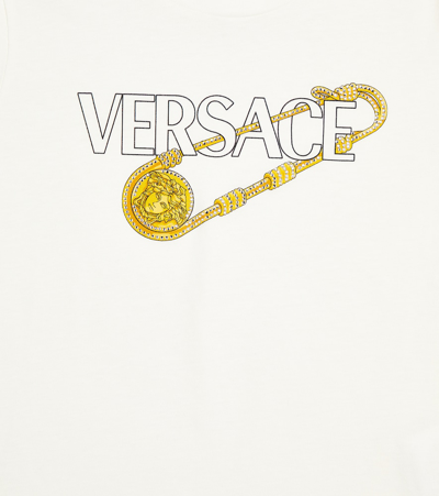 Shop Versace Safety Pin Cotton Jersey T-shirt In Multicoloured