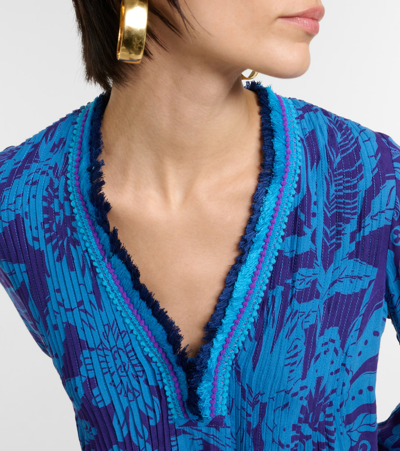 Poupette St Barth Ola Floral Minidress In Blue