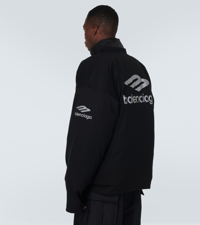 Shop Balenciaga 3b Sports Icon Oversized Top In Black