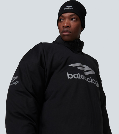 Shop Balenciaga 3b Sports Icon Oversized Top In Black