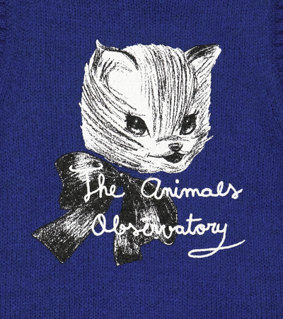 The Animals Observatory Bat Knit Sweater Vest In Blue
